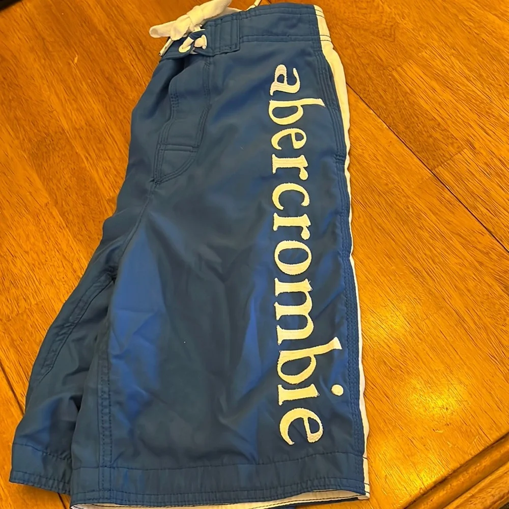 Abercrombie New York boys swimming shorts, blue with white stripe, large - Picture 1 of 4